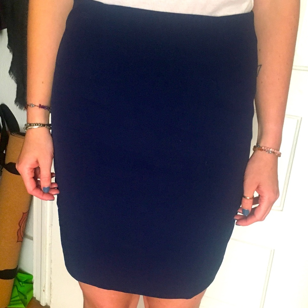 Navy blue pencil skirt